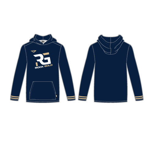 Rock Gold Softball Mens Sublimated LS Fleece Hoodie - Navy
