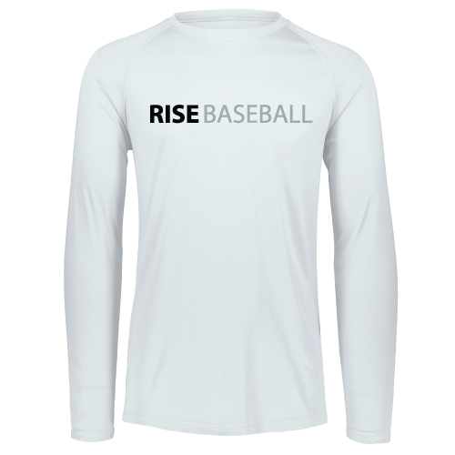 Rise Mens LS Dri Fit - White