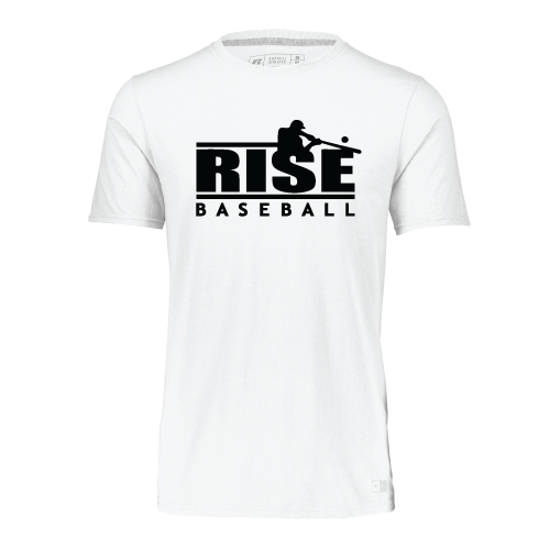 Rise Mens SS Cotton Tee - Hitter Logo - White