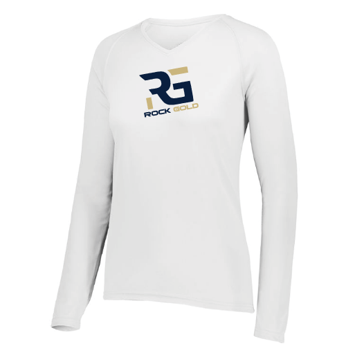 Rock Gold Softball Womens LS Dri Fit - White