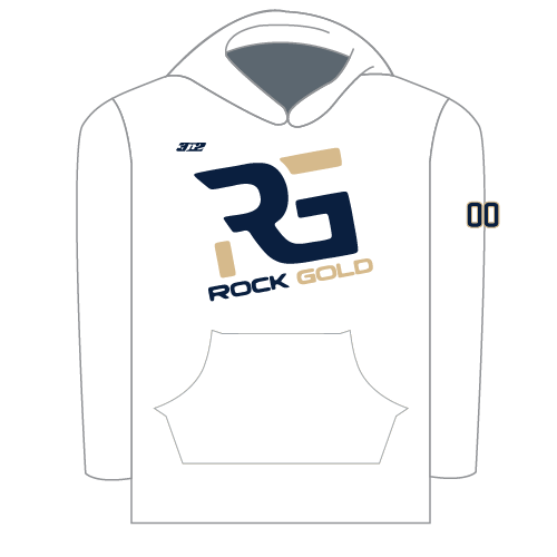 Rock Gold Softball Mens Sublimated LS Hoodie - White