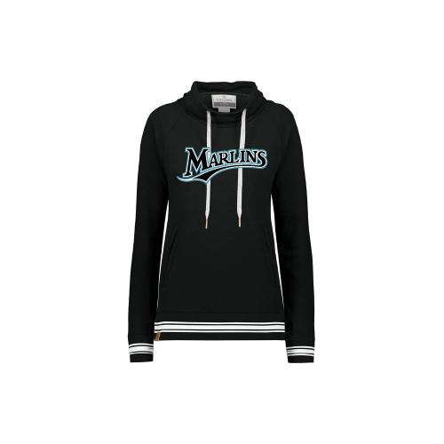 Marlins Womens LS Lightweight Hoodie - Black