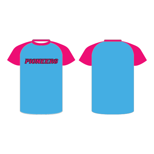 PYBA SS Mens Dri Fit Crew Neck - Columbia/Pink