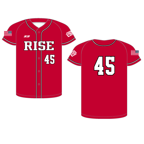 Rise Full Button Jersey - Red