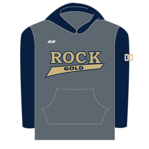 Rock Gold Softball Mens Sublimated LS Hoodie - Grey